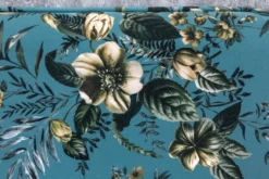 Design Bank PRÊT-À-PORTER türkis Samt florales Muster und goldene Fußkappen