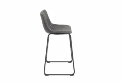 Design Barhocker DJANGO vintage grau Microfaser mit Lehne Eisengestell schwarz