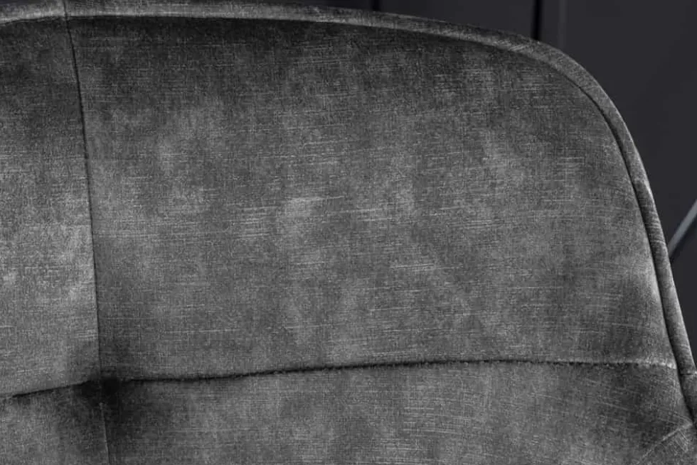 Design Barhocker EUPHORIA grau Samt schwarze Metallbeine Barstuhl mit Lehne