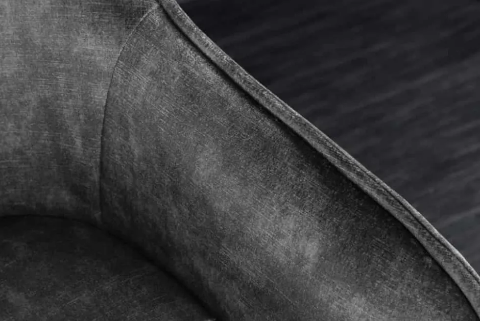 Design Barhocker EUPHORIA grau Samt schwarze Metallbeine Barstuhl mit Lehne
