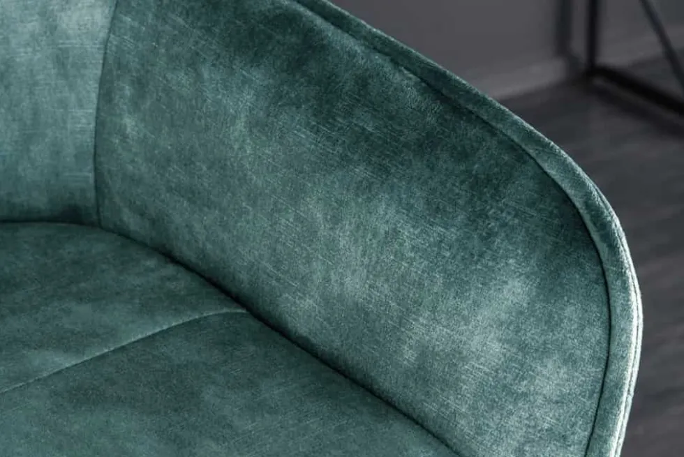 Design Barhocker EUPHORIA petrol Samt schwarze Metallbeine Barstuhl mit Lehne