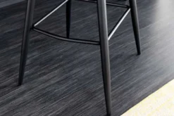 Design Barhocker EUPHORIA petrol Samt schwarze Metallbeine Barstuhl mit Lehne