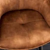 Design Barhocker EUPHORIA rost braun Samt schwarze Metallbeine Barstuhl mit Lehne