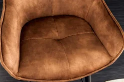 Design Barhocker EUPHORIA rost braun Samt schwarze Metallbeine Barstuhl mit Lehne