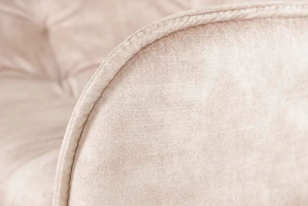 Design Barhocker MILANO champagner beige Samt Barstuhl mit Lehne Metall schwarz