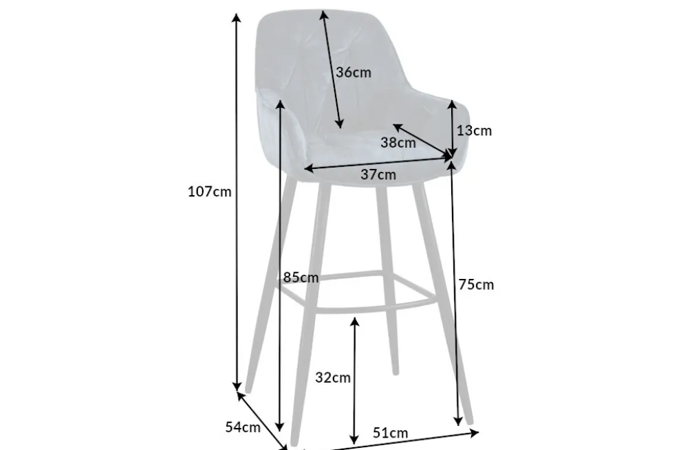 Design Barhocker MILANO petrol Samt Barstuhl mit Lehne Metall schwarz
