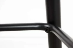 Design Barhocker MILANO senfgelb Samt Barstuhl mit Lehne Metall schwarz