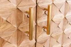 Design Barschrank BODEGA 120cm natur Pinienholz mit 3D-Front und Flaschenregal