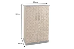 Design Barschrank BODEGA 120cm natur Pinienholz mit 3D-Front und Flaschenregal