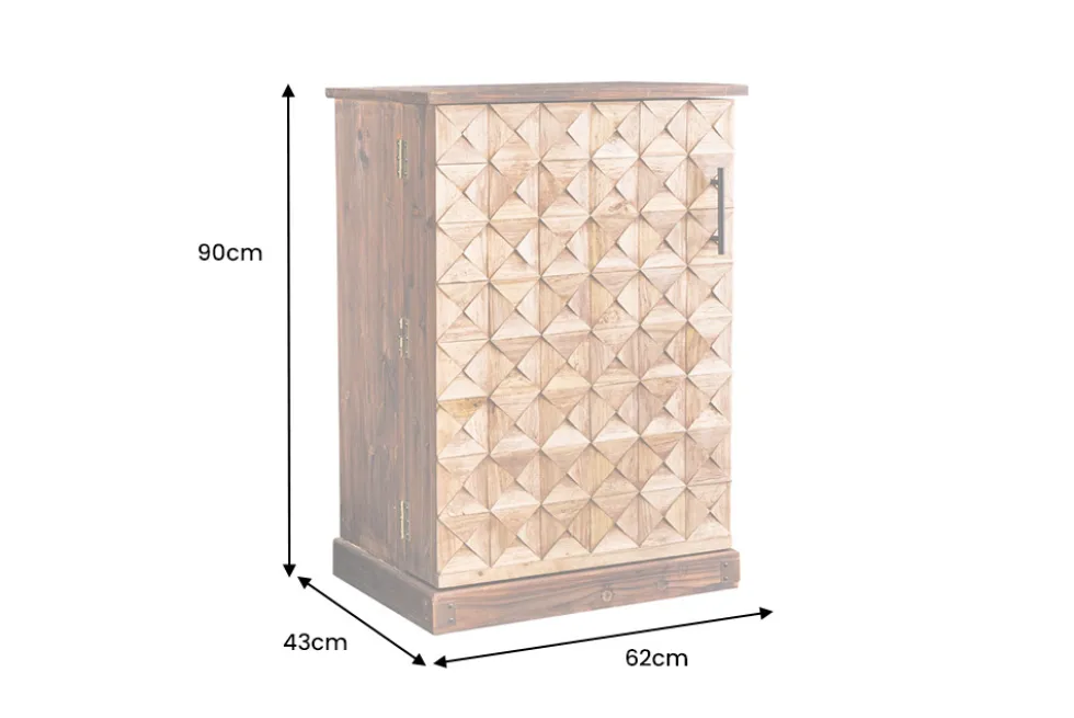 Design Barschrank BODEGA 90cm natur Pinienholz Weinregal Glashalter Schubladen