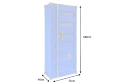 Design Barschrank Container GLOBETROTTER 180cm blau Weinregal Upcycling