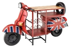 Design Bartisch SCOOTER 180cm rot Mangoholz Handarbeit Upcycling