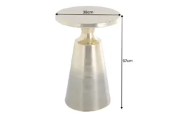 Design Beistelltisch ABSTRACT 60cm gold Metall gebürstet Patina Handarbeit rund Säulentisch