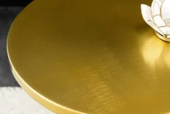 Design Beistelltisch ABSTRACT 60cm gold Metall gebürstet Patina Handarbeit rund Säulentisch