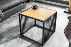 Design Beistelltisch ARCHITECTURE 40cm natur schwarz Wildeiche Metall