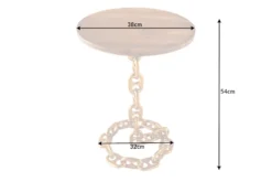 Design Beistelltisch CHAINS 55cm gold Mangoholz handmade Metall rund Kettengestell massiv