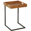 Design Beistelltisch CIANO 40cm Akazie Massivholz schwarz Tablett-Tisch