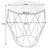 Design Beistelltisch DIAMOND 50cm weiß Marmor messing Metall