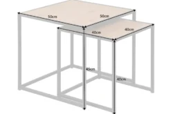 Design Beistelltische 2er Set SLIM LINE 50cm Wildeiche schwarz Industrial Stil