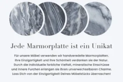 Design Beistelltisch 2er Set ELEMENTS 40cm grau Marmor schwarzes Gestell rund