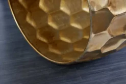 Design Beistelltisch ORGANIC ORIENT 55cm gold Metall Hammerschlag Nachttisch handmade rund