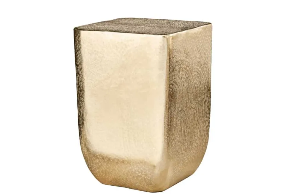 Design Beistelltisch UNIT 45cm gold Hammerschlag handmade Metall Aluminium