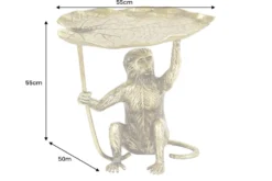 Design Beistelltisch WILDLIFE MONKEY 60cm gold antik Metall handmade