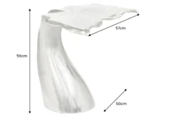 Design Beistelltisch WILDLIFE Walflosse 60cm silber Metall handmade