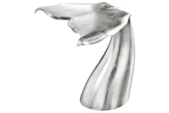Design Beistelltisch WILDLIFE Walflosse 60cm silber Metall handmade