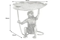 Design Beistelltisch WILDLIFE MONKEY 60cm silber Metall handmade
