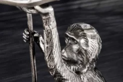 Design Beistelltisch WILDLIFE MONKEY 60cm silber Metall handmade