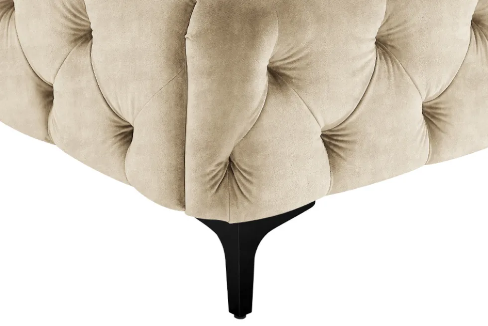 Design Bett MODERN BAROCK 180x200cm champagner Samt Chesterfield Doppelbett