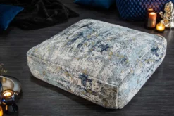 Design Bodenkissen XL ABSTRAKT 70cm blau beige abstraktes Muster Sitzpouf