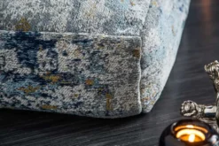 Design Bodenkissen XL ABSTRAKT 70cm blau beige abstraktes Muster Sitzpouf