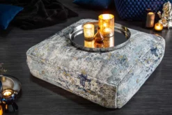 Design Bodenkissen XL ABSTRAKT 70cm blau beige abstraktes Muster Sitzpouf