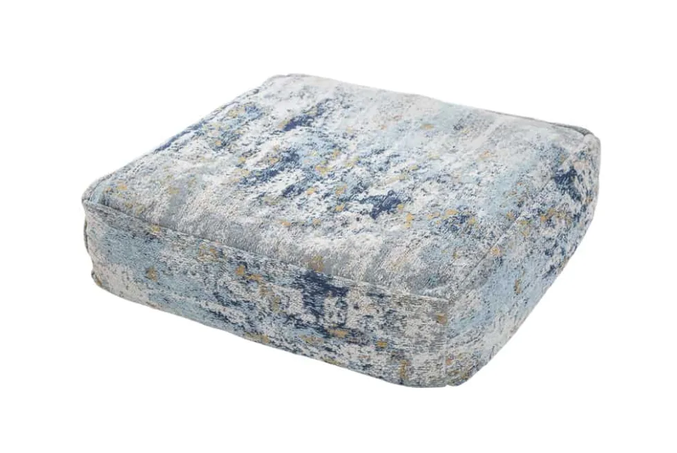 Design Bodenkissen XL ABSTRAKT 70cm blau beige abstraktes Muster Sitzpouf