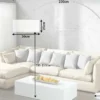 Design Bogenlampe EXTENSO 230cm weiß Stehlampe mit weißem Marmorfuß