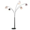 Design Bogenlampe LEVELS 205cm schwarz grau 5 Leinenschirme Stehlampe