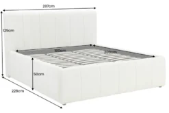 Design Boxbett ADLON 180x200cm grau Chenille mit Stauraum und Lattenrost