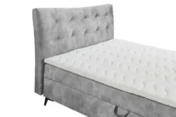 Design Boxbett DECADENCIA 180x200cm silbergrau Samt mit Stauraum Matratze Topper