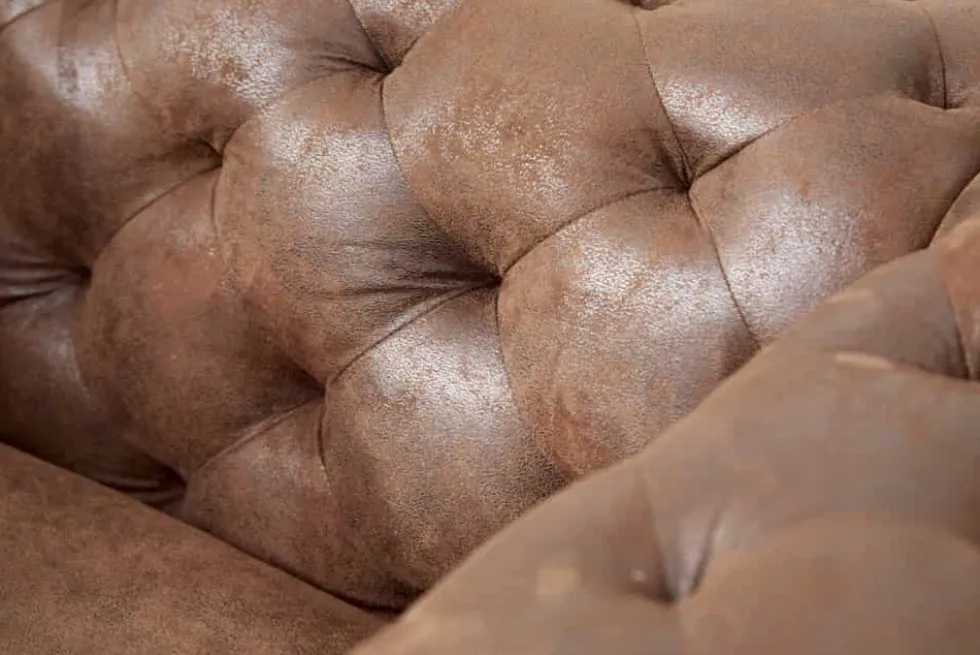 Design Chesterfield Sessel MODERN BAROCK 120cm antik braun Microfaser mit Federkern