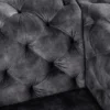 Design Chesterfield Sessel MODERN BAROCK 120cm dunkelgrau Samt