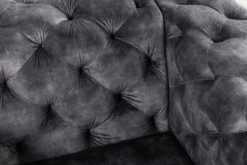 Design Chesterfield Sessel MODERN BAROCK 120cm dunkelgrau Samt