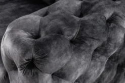 Design Chesterfield Sessel MODERN BAROCK 120cm dunkelgrau Samt