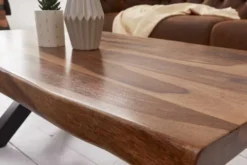 Design Couchtisch AMAZONAS 110cm braun Sheesham Massivholz Baumkante