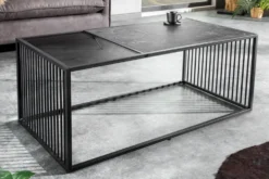 Design Couchtisch ARCHITECTURE 100cm graphit Rauchglas Metall