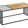 Design Couchtisch ARCHITECTURE 100cm schwarz Wildeiche Rauchglas Metall Holz