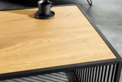 Design Couchtisch ARCHITECTURE 100cm schwarz Wildeiche Rauchglas Metall Holz
