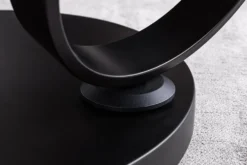 Design Couchtisch DANCING RINGS weiß rund drehbar Marmor Keramik schwarz Metall
