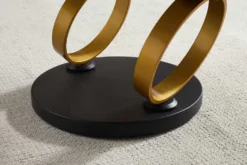 Design Couchtisch DANCING RINGS weiß braun rund drehbar Pandora Keramik gold